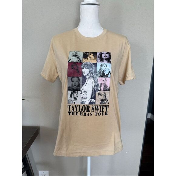 Taylor Swift Official Merch Eras Tour Cream Beige Medium T Shirt - Picture 8 of 10